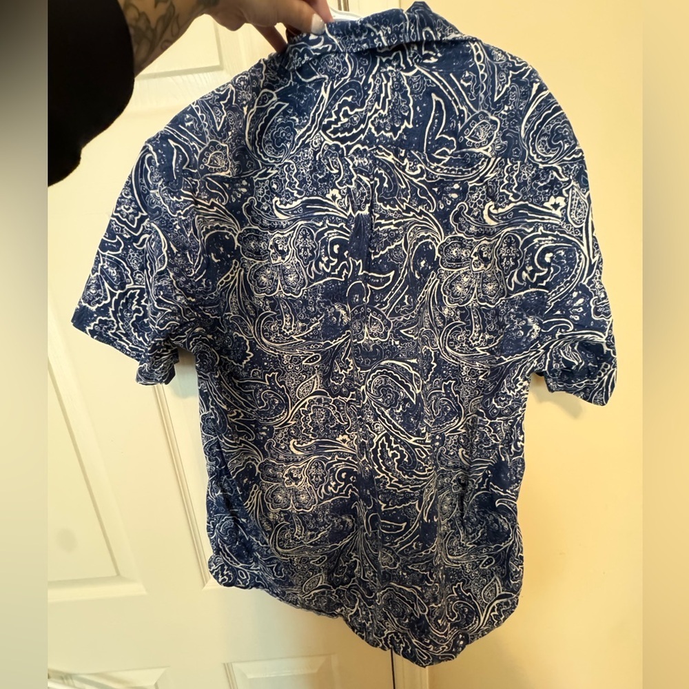 Daniel Cremieux Navy Paisley Casual Shirt - Picture 2 of 3